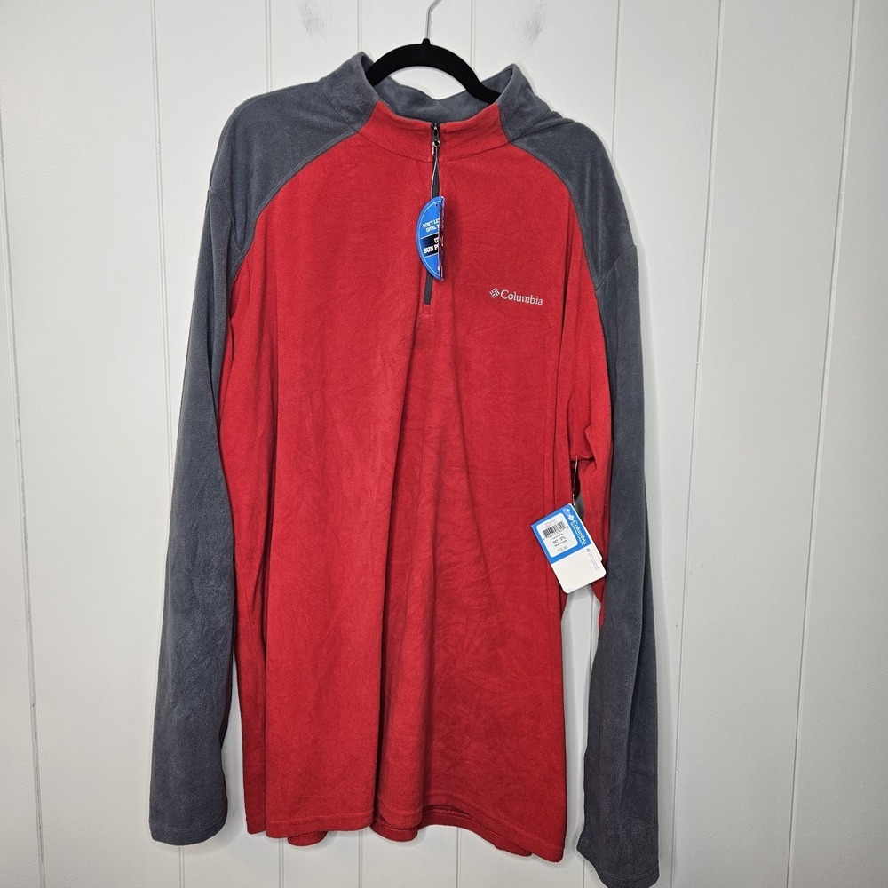 NWT Columbia Sweatshirt Pullover With Zipper Gray And Red Size 3XL UPF 50 ...